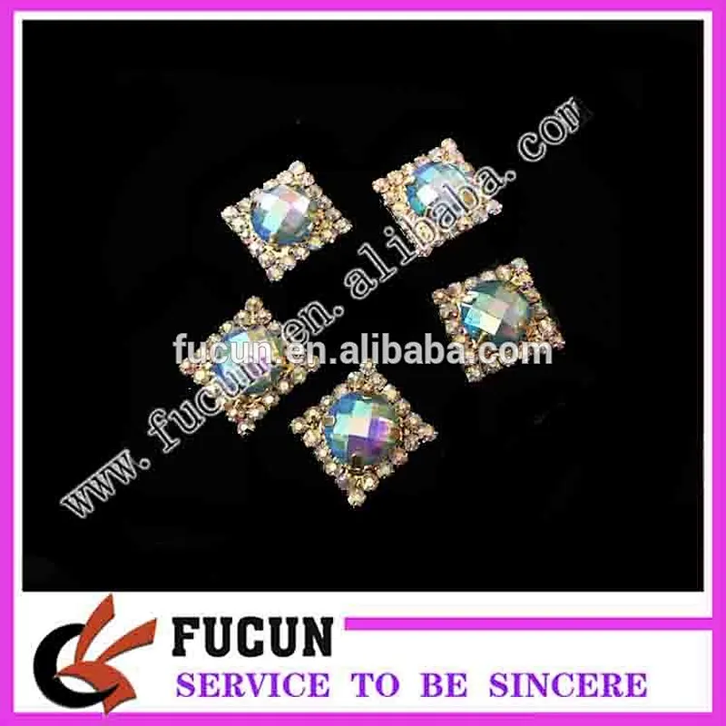 Small flat back Multi Color Crystal Epoxy resin brooch for dress