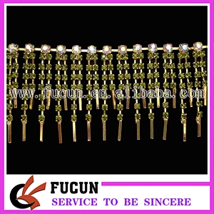 rhinestone crystal pendant trims beaded banding chain