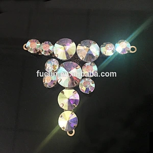2017 Garment Accessories rhinestone glass shoe buckle for summer colorful sandal