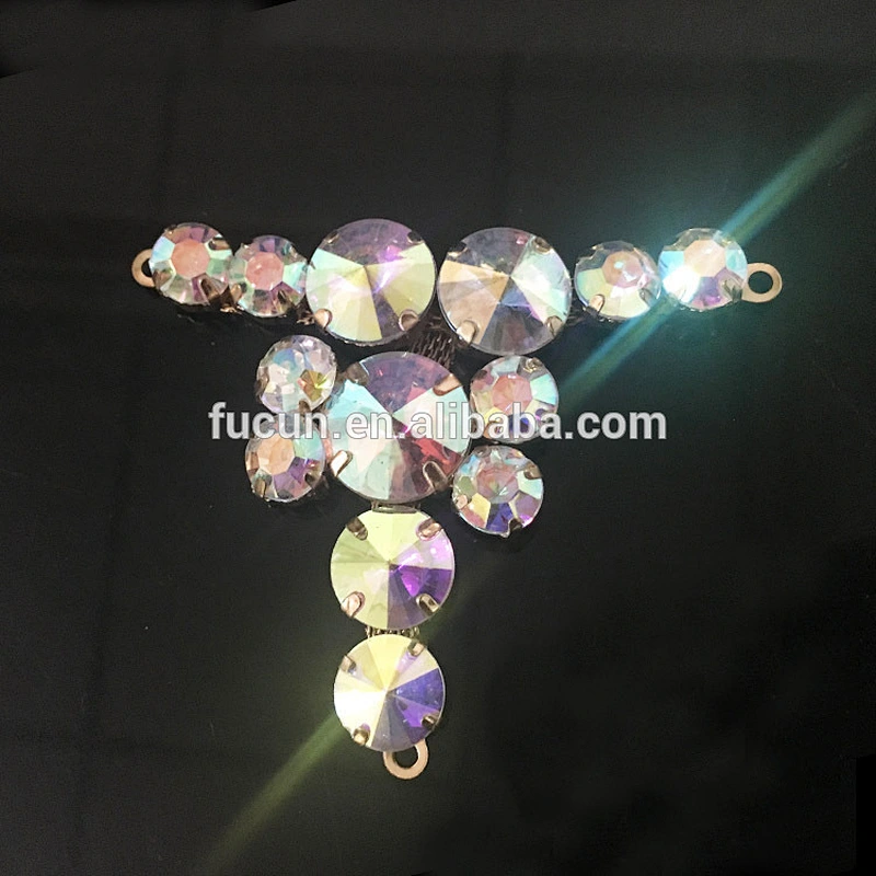 2017 Garment Accessories rhinestone glass shoe buckle for summer colorful sandal