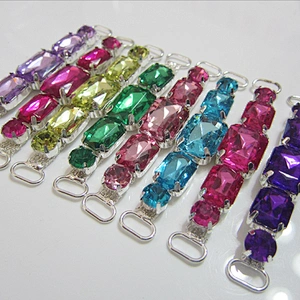 cheap price bulk assorted color crystal transparent acrylic bikini connector for sale