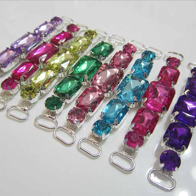 cheap price bulk assorted color crystal transparent acrylic bikini connector for sale
