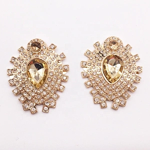 Factory shoe accessories decoration rhinestone light metal material crystal shoe ornament buckle