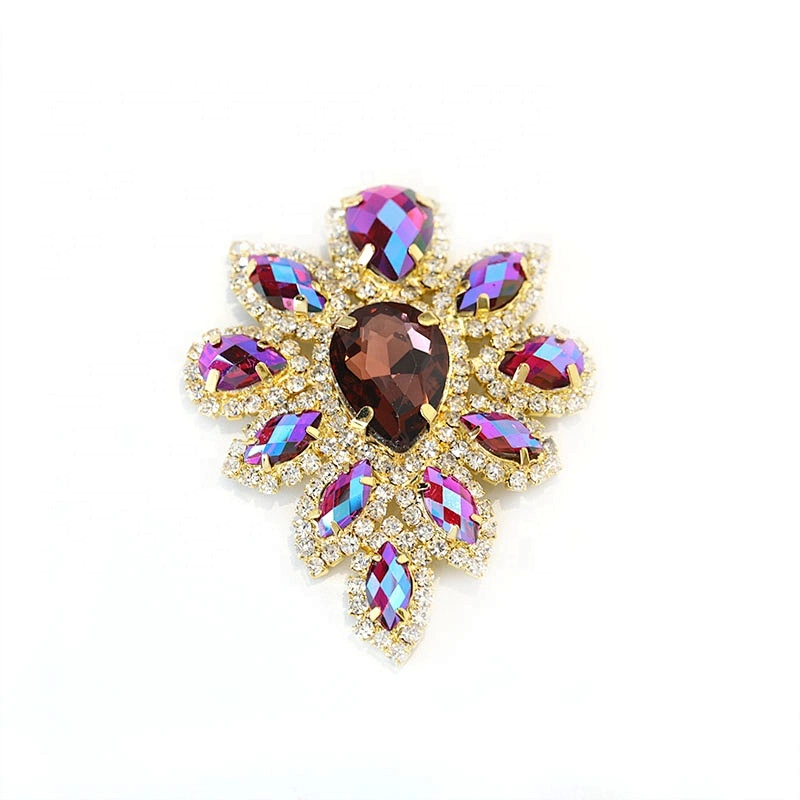 Indian Wedding Bridal Flatback Crystal Diamante Vintage Colored Resin Stone Headpiece Applique