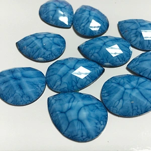 cheap factory price flat back multi color epoxy resin teardrop stone