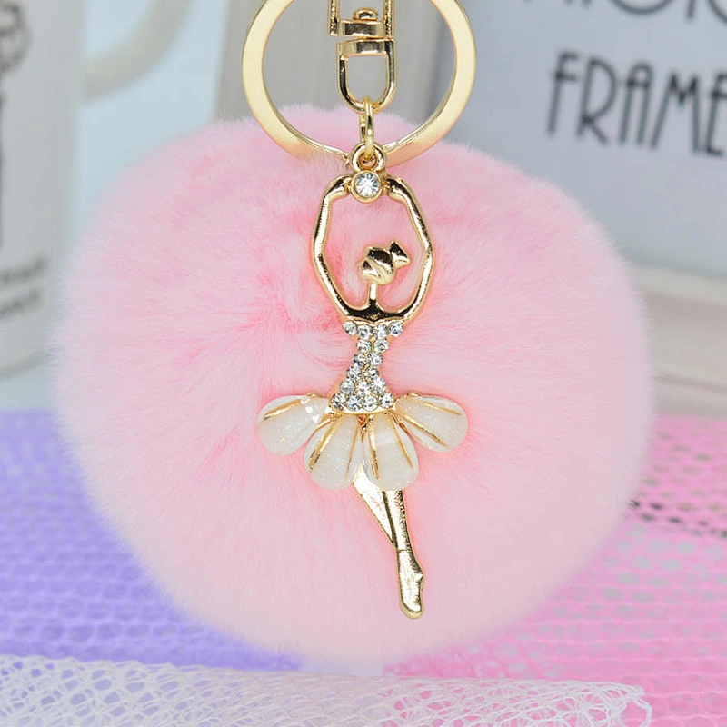 Top Supplier Wholesale Gift Unique Sex Key Ring Downy Fur Pompom Key Chain for Girls