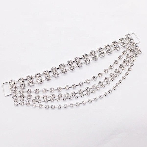 Crystal Six Rows Bikini Connector For Swimming Wear Rhinestone Connector Headband Connector