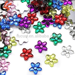 flower sew on acrylic rhinestone