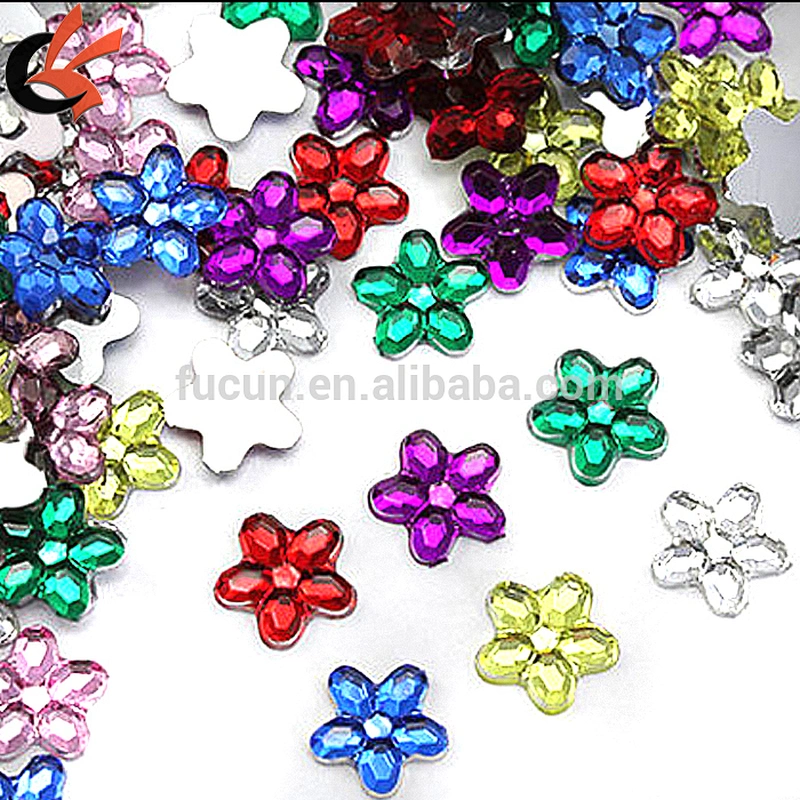 flower sew on acrylic rhinestone
