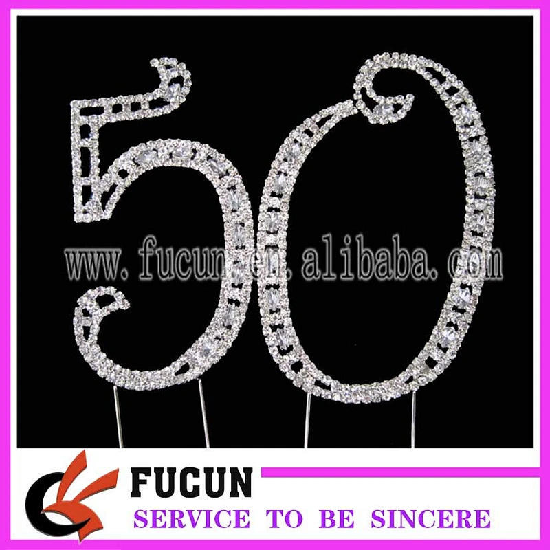 Silver Rhinestone 16th Decoration Sweet Sixteen 16 Birthday Number Cake Topper