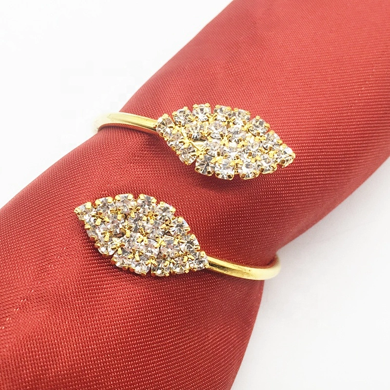 Stocked Crystal Feature Cheap Simple Style Napkin Rings for Wedding