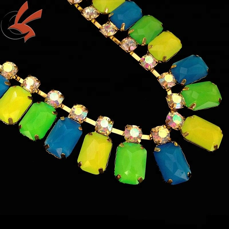 Neon colored crystal chain rhinestone banding chain decorative chain trims