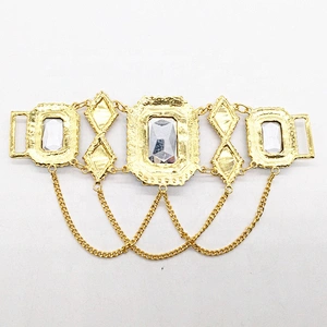 Gold stained glass swimwear accessories metal hardware bikini connector for wholesale
