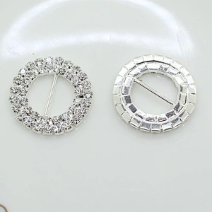 Hot sale fashion round rhinestone buckles for wedding invitations card decoration