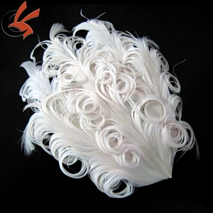 Fashion goose curly feather pad in black