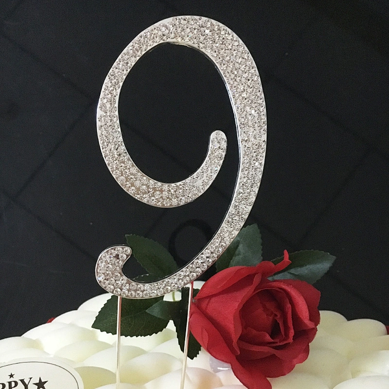 Factory Price Bling birthday Cake Decoration Crystal Rhinestone Cake Topper