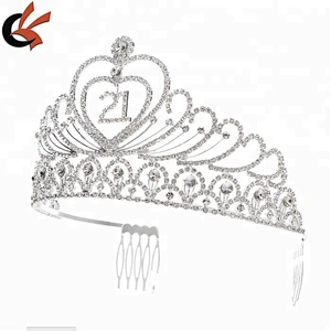 TWENTY-ONE 21 BIRTHDAY PARTY RHINESTONE TIARA CROWN