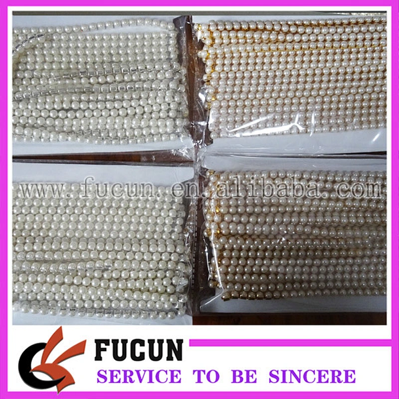 Alibaba China beaded trim imitate pearl cup chain