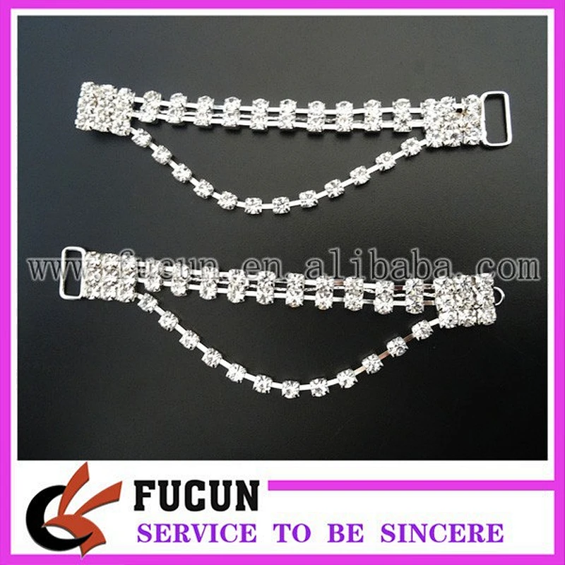 Stunning Silver & crystal diamante swag style bikini back fastening connector