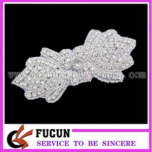 Fashion Crystal Rhinestone Applique In Patches For Evening Dresses