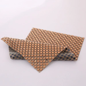 Hotfix Rhinestones Champagne Gold Color Hotfix Crystal Mesh Sheet for Garment Decor