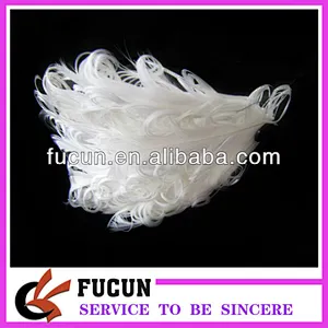 Curly feather headband/artificial white feather