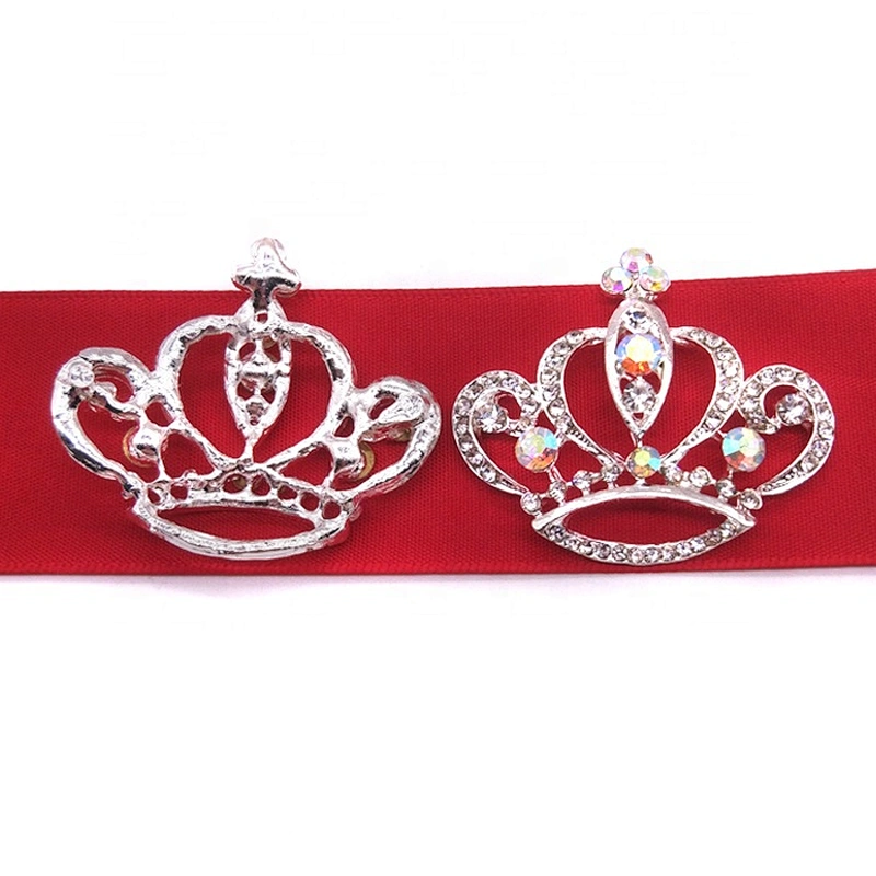 wholesale flatback AB clear crystal rhinestone crown brooch