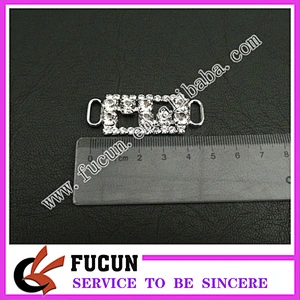 wholesale rhinestone diamante bikini connectors mini buckles