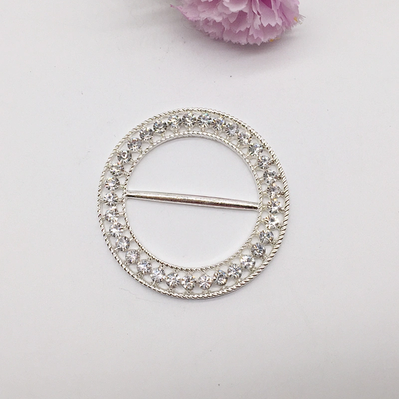 High quality 58mm diamond crystal wedding chair brooch sash rhinestone ribbon buckle