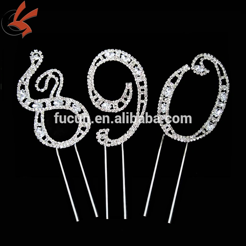 Sweet 15 Quinceanera Silver Crystal Rhinestone Cake Topper Birthday Party Favor