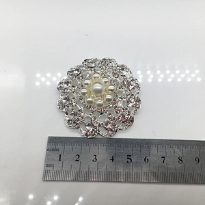 wholesale colorful silver rhinestone pearl decoration wedding jewelry brooch