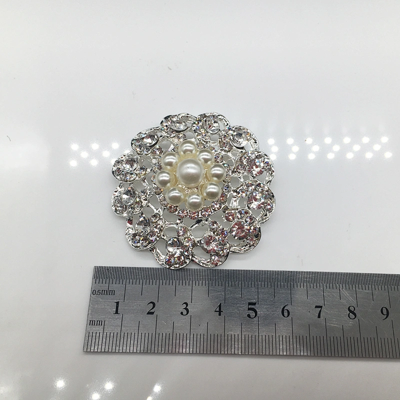 wholesale colorful silver rhinestone pearl decoration wedding jewelry brooch
