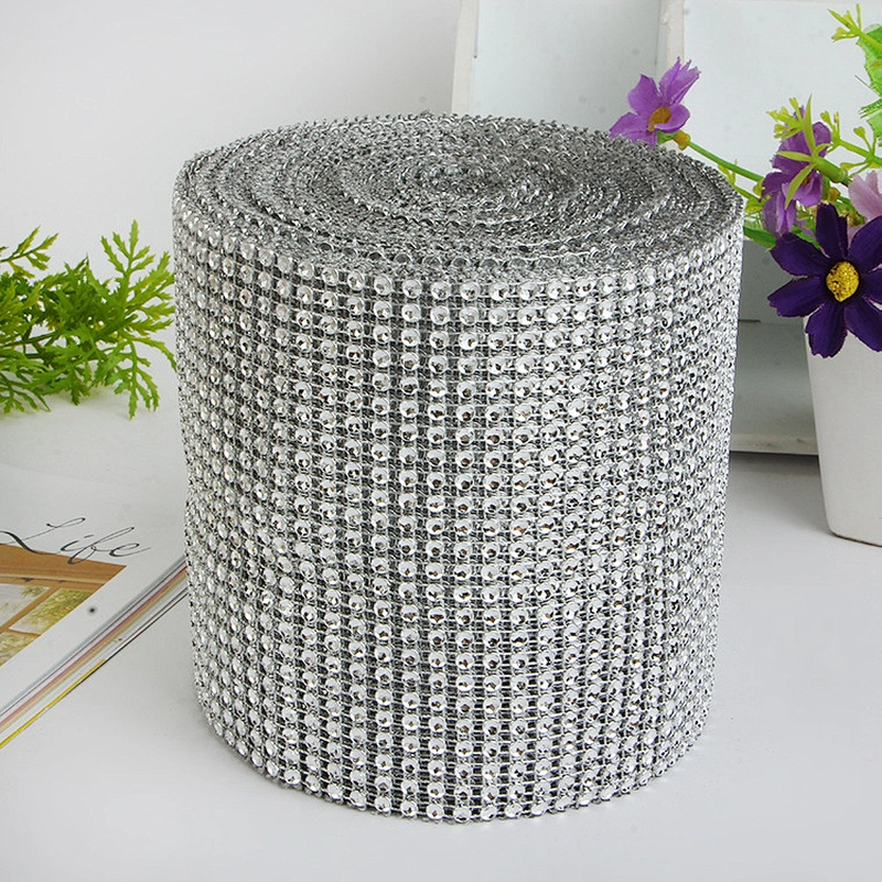24 Row Imitation Assorted Color Diamond Ribbon Trim Wrap Mesh for Wedding Decoration