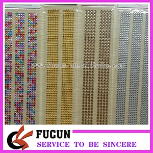 custom acrylic rhinestone jewel sticker long strip self adhesive pearls and rhinestone stickers