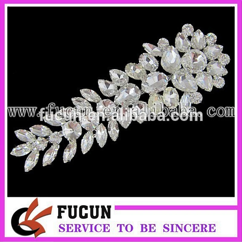 crystal rhinestone applique rhinestone wedding motif for sash or headband rhinestone lace trim