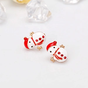 New Arrival  Christmas Snowman rhinestone Earrings Stud Earring