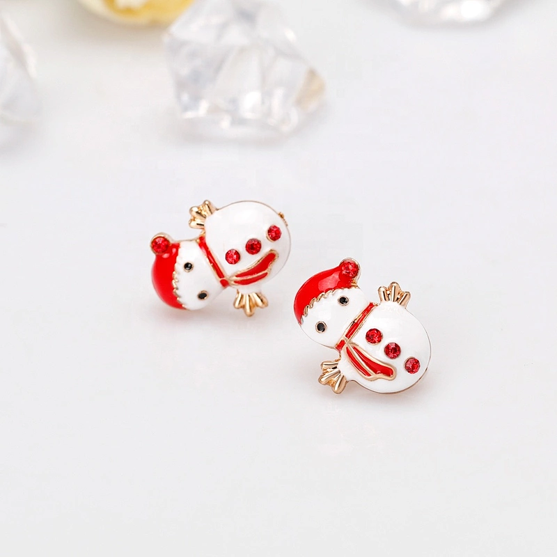New Arrival  Christmas Snowman rhinestone Earrings Stud Earring