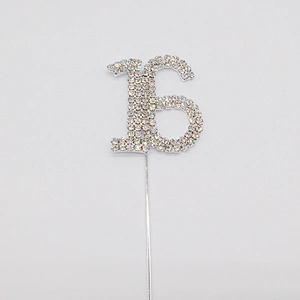 Cheap Price Sugar Cake Cupcake Small Rhinestone Cake Toppers
