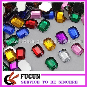 High Quality Crystal Clear Flat Back Octagon round drop heart shape Loose Acrylic Jewels