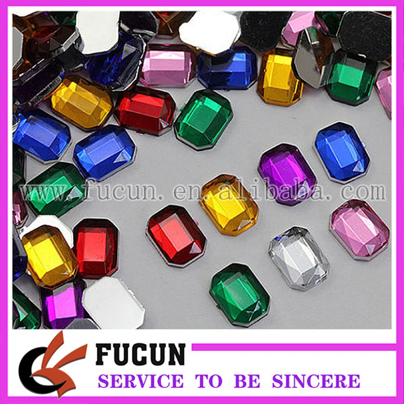 High Quality Crystal Clear Flat Back Octagon round drop heart shape Loose Acrylic Jewels