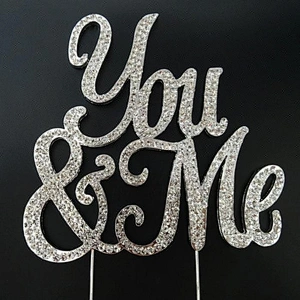 cake centerpiece rhinestone YOU & ME cake topper