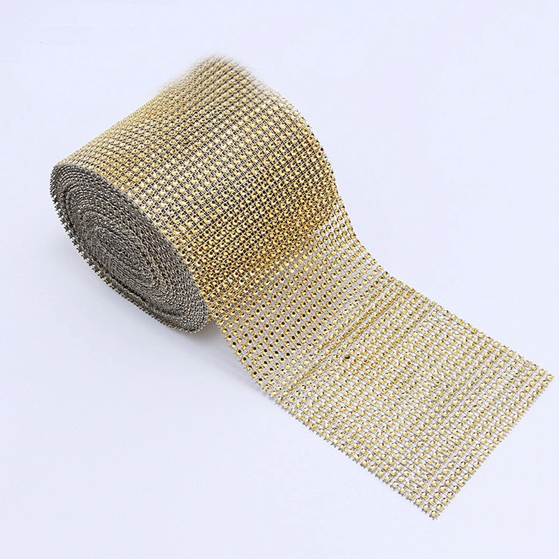 Silver and gold 24 rows plastic empty mesh wrap trimming for wedding accessories decorative