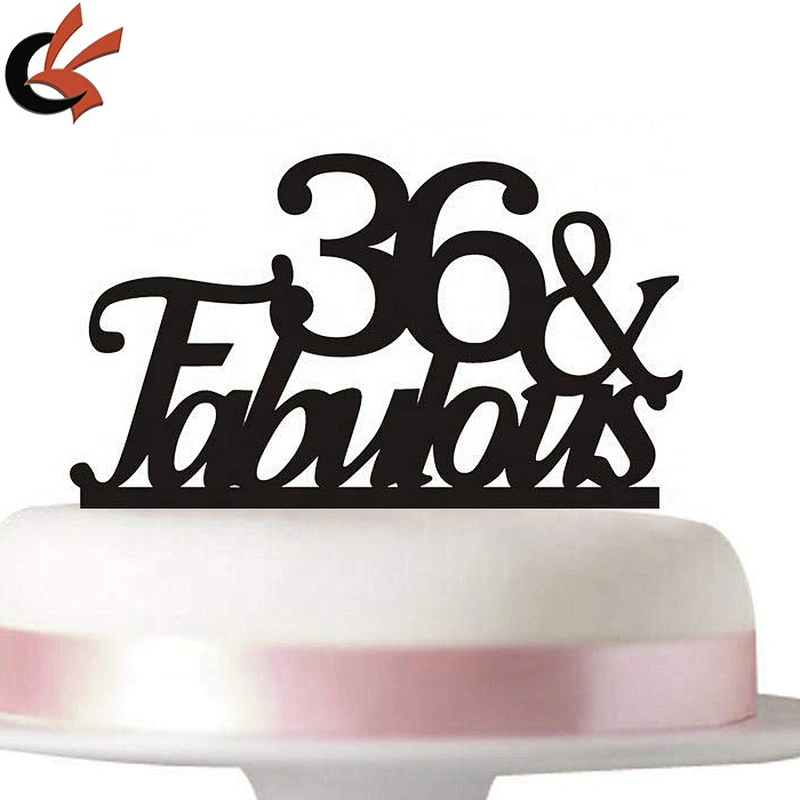 Birthday Party Decorations personalized 18 & Fabulous Black Acrylic Cake Topper