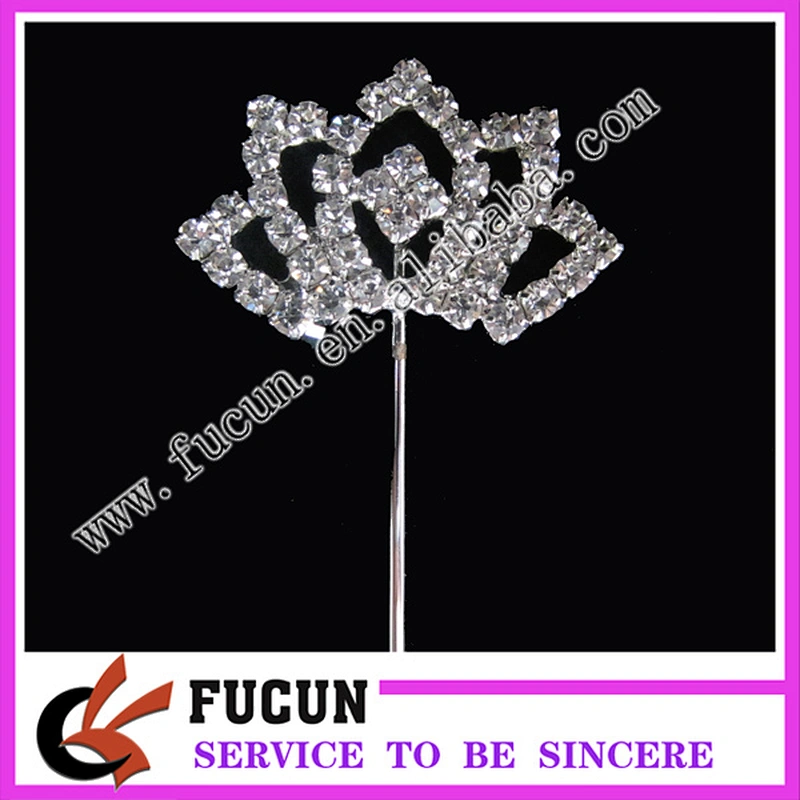 small crown rhinestone cupcake decoration wedding diamante cake topper pin