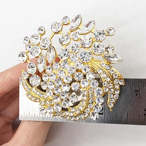New design fashion wedding gold rhinestone floral napkin ring wholesale