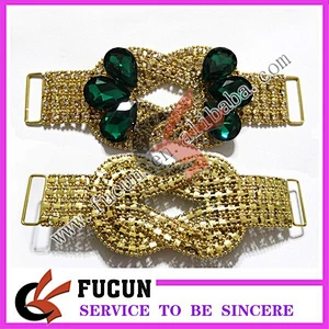 wholesale rhinestone bikini gold connector/bikini connector strass for bracelets swimwear
