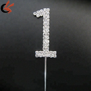 hot sale number 0-9 rhinestone cake topper for Birthday cake decoration