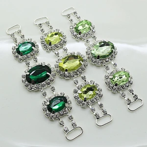 fashion 95mm colorful rhinestone bikini connector for Swimwear Metal Accessories