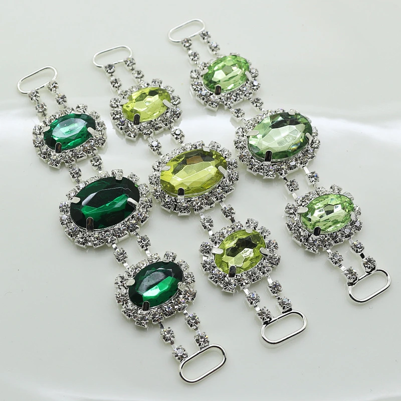 fashion 95mm colorful rhinestone bikini connector for Swimwear Metal Accessories