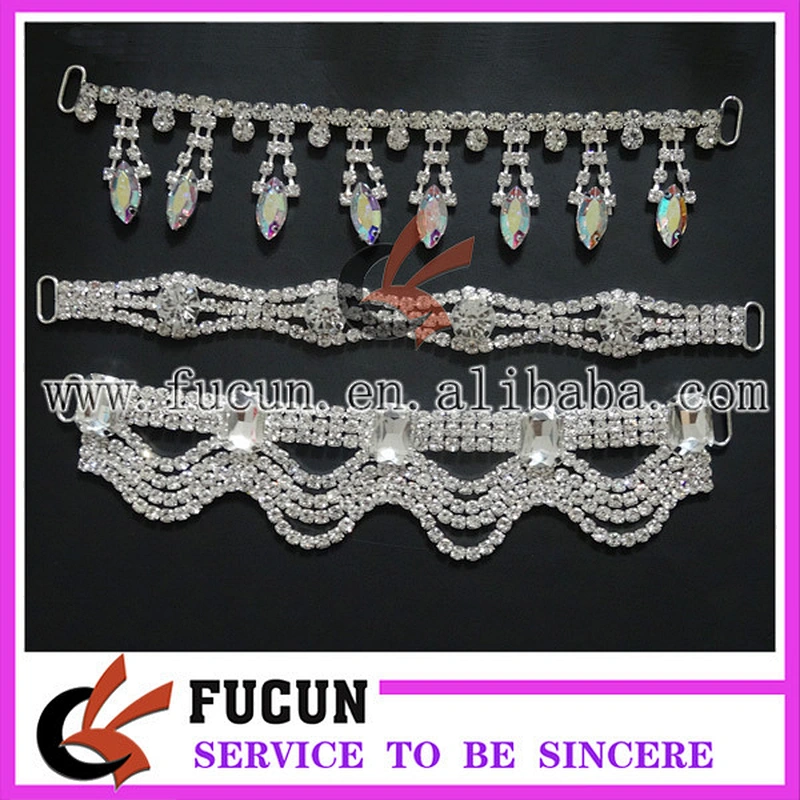 various kinds of swimwear metal accessories rhinestone connector for bikini